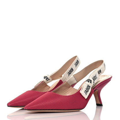Christian Dior Technical Canvas Ribbon J Adior Slingback 65mm Pumps 37 Dusty Pink 3 of 9