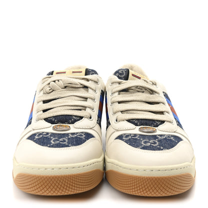 Gucci Calfskin Denim Web Womens Screener Sneakers 40.5 Mystic White Dusty Milk 3 of 8