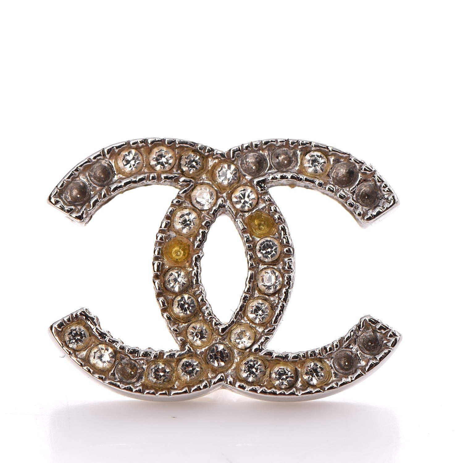 Chanel Crystal CC Earrings Silver 5 of 7
