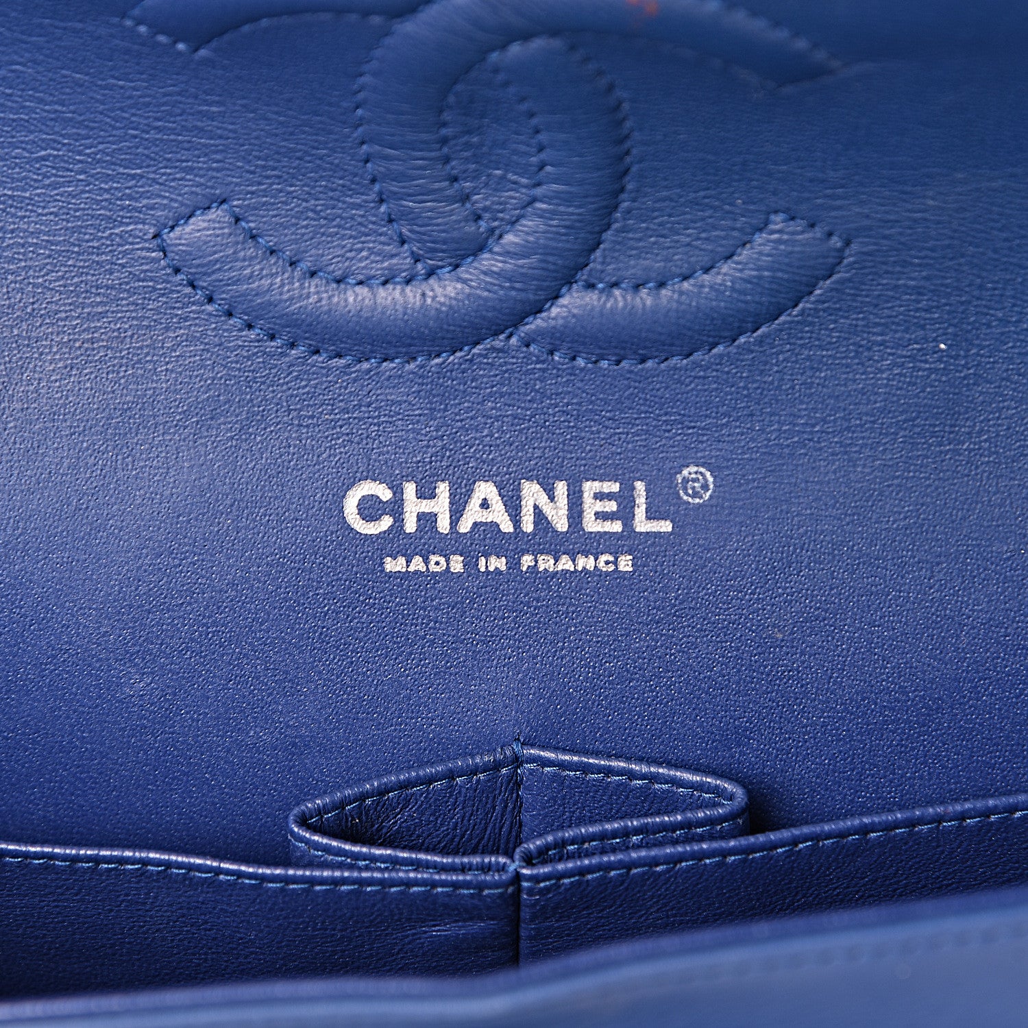 Chanel Patent Quilted Medium Double Flap Blue 6 of 14