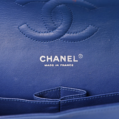 Chanel Patent Quilted Medium Double Flap Blue 6 of 14