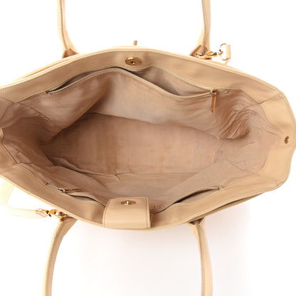 Chanel Calfskin Cerf Executive Shopper Tote Beige Clair 4 of 9