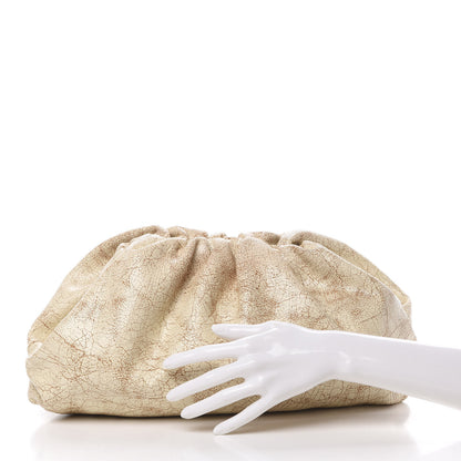 Bottega Veneta Crackled Calfskin The Pouch Oversized Clutch Zabaione 2 of 11