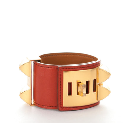 Hermes Tadelakt Collier De Chien CDC Bracelet S Sanguine 3 of 7