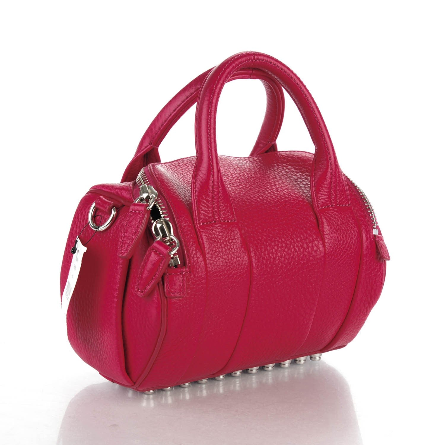 Alexander Wang Pebbled Lambskin Mini Rockie Fuchsia Rhodium Hardware 3 of 8