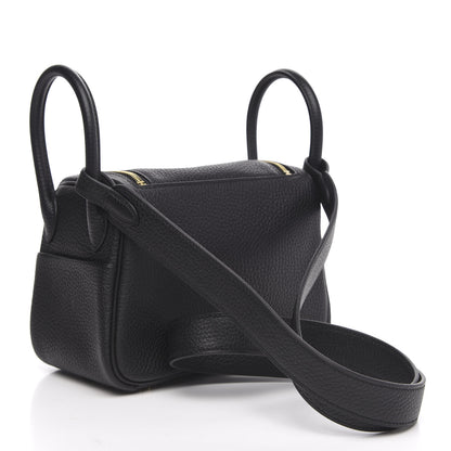 Hermes Taurillon Clemence Mini Lindy 20 Black 3 of 8