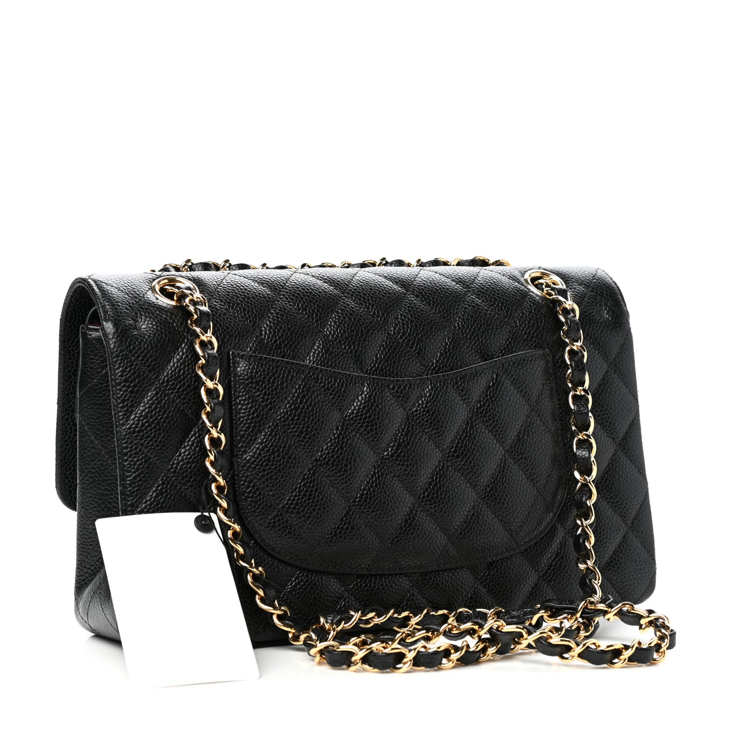 Caviar Quilted Medium Double Flap Black