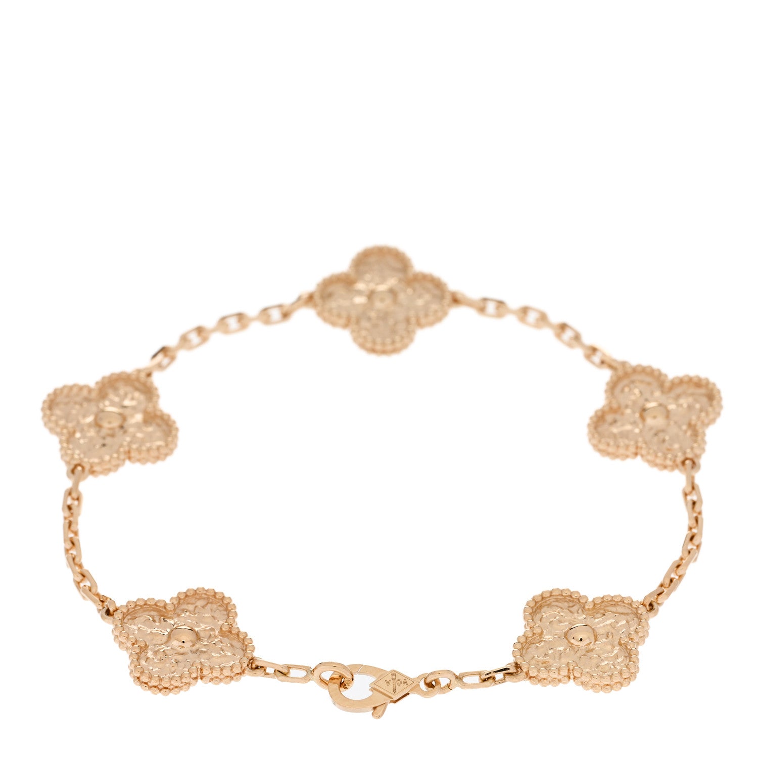 Van Cleef & Arpels 18K Yellow Gold 5 Motifs Vintage Alhambra Bracelet 2 of 4