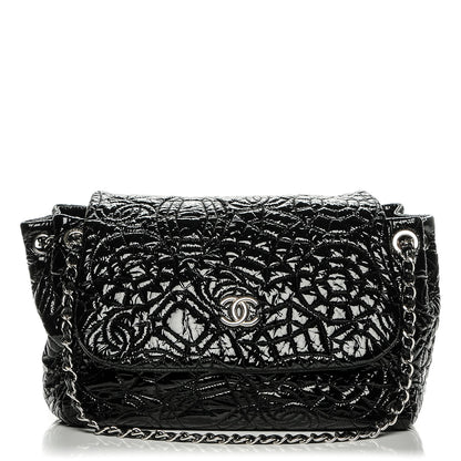 Chanel Vinyl Graphic Edge Accordion Flap Black 1 of 7