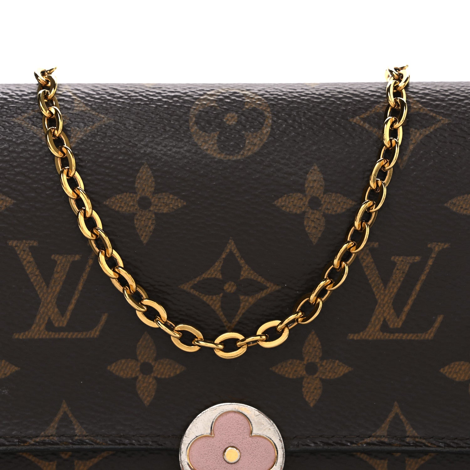 Louis Vuitton Monogram Flore Chain Wallet Rose Ballerine 8 of 11