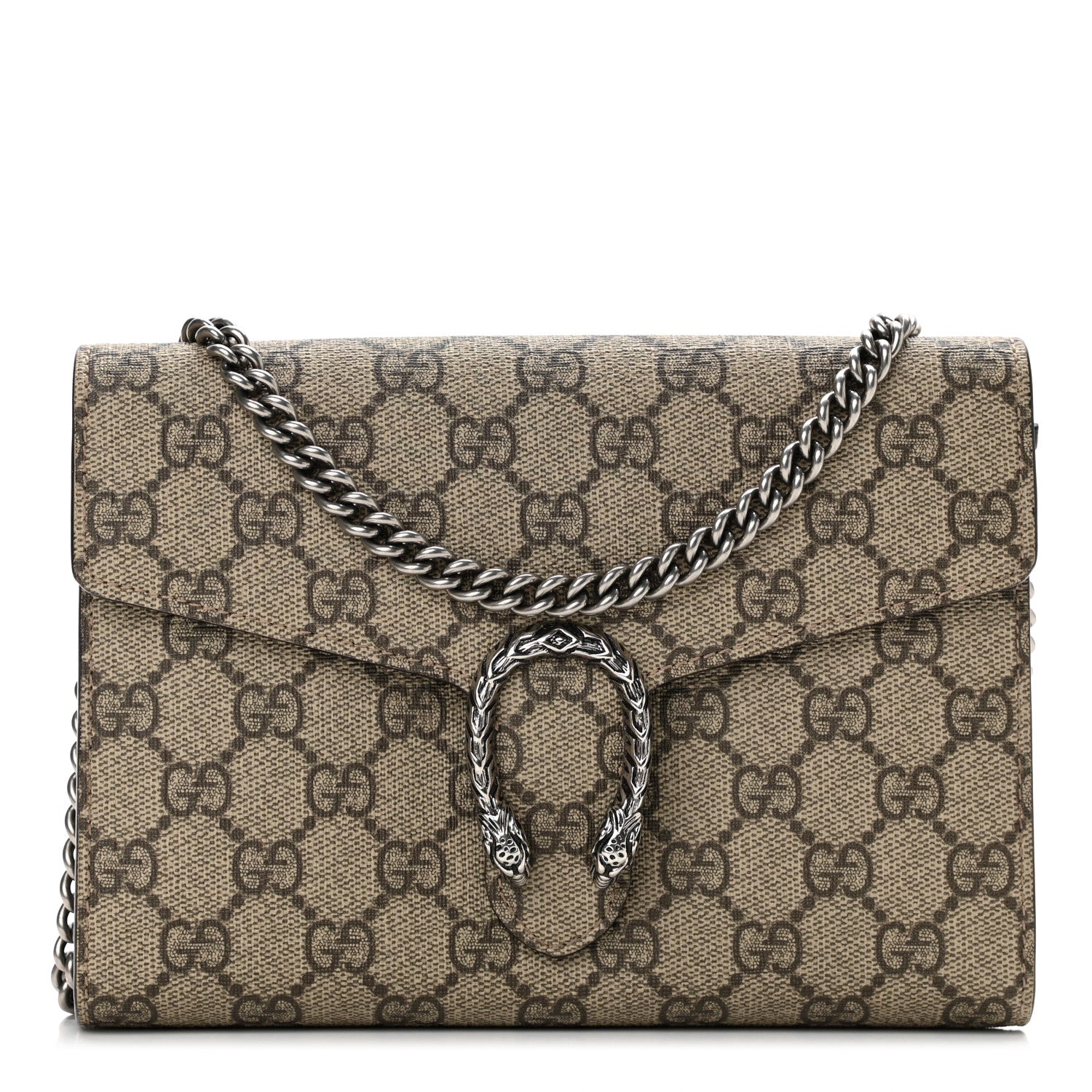 Gucci GG Supreme Monogram Mini Dionysus Chain Wallet Beige Black 1 of 10