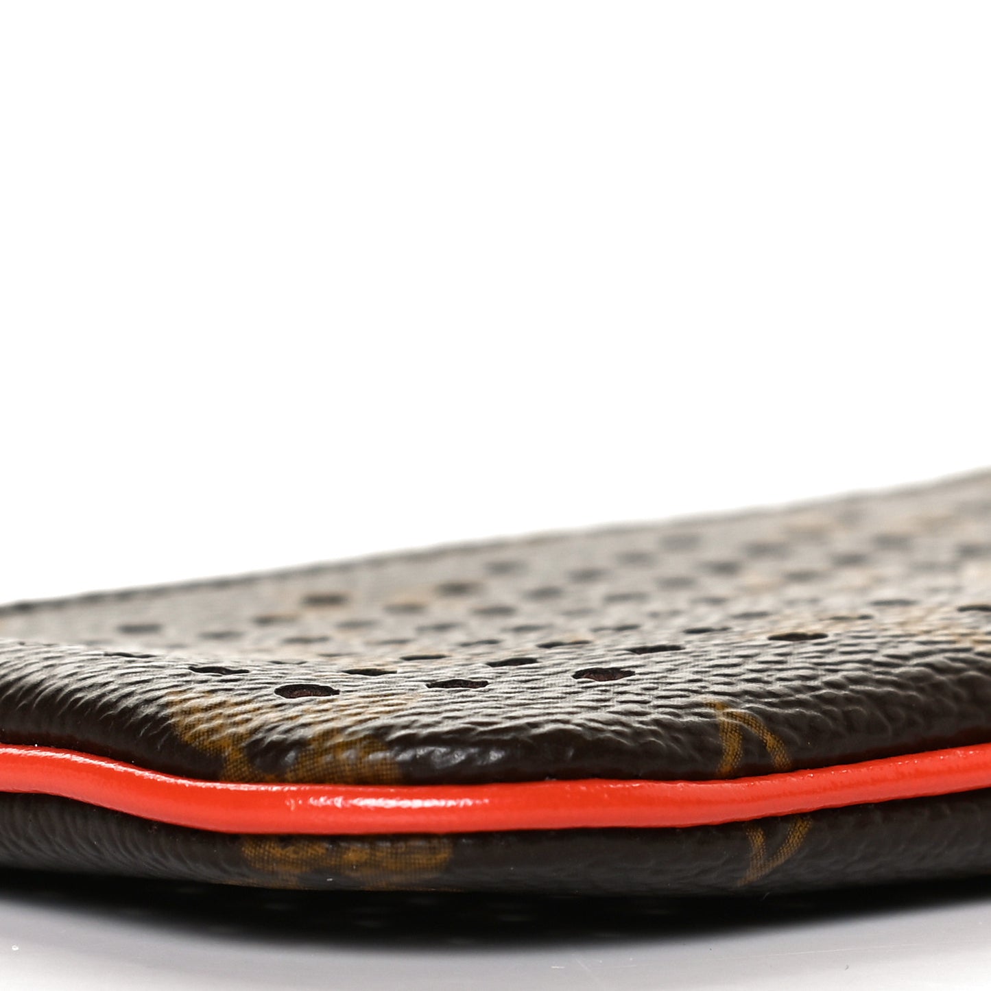 Monogram Perforated Key Pouch Orange