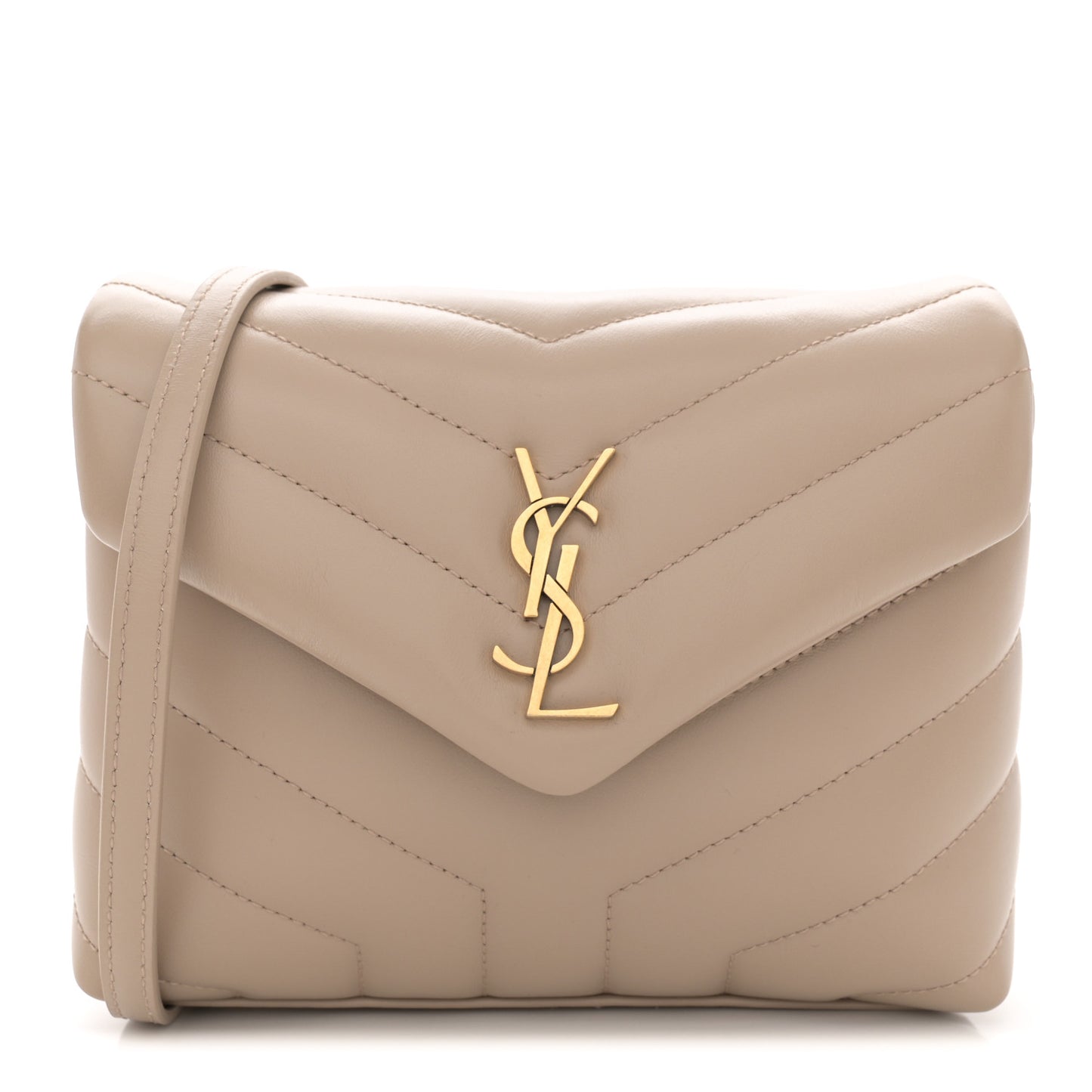Calfskin Y Quilted Monogram Toy Loulou Crossbody Bag Dark Beige