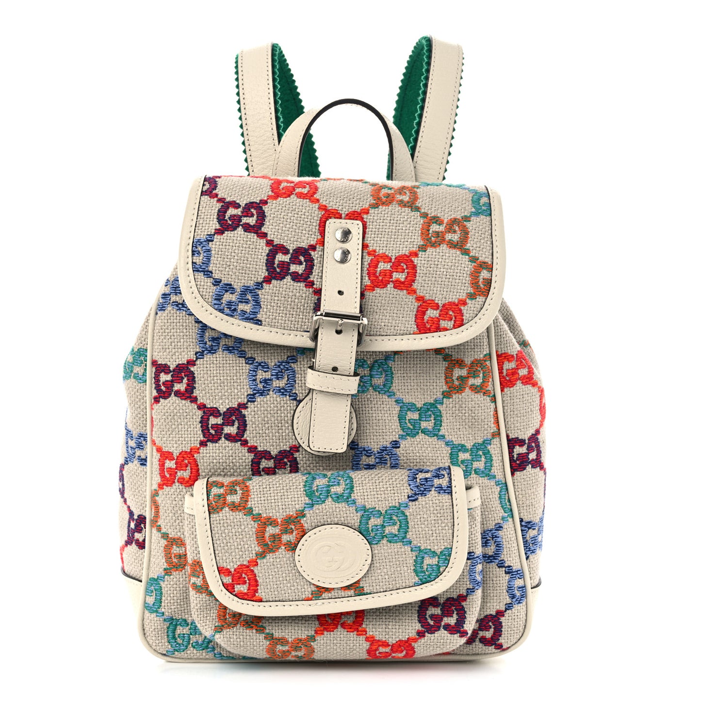 Wool GG Monogram Children's GG Backpack White Multicolor