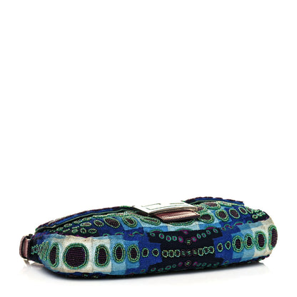 Fendi Lizard Beaded Baguette Blue 4 of 16