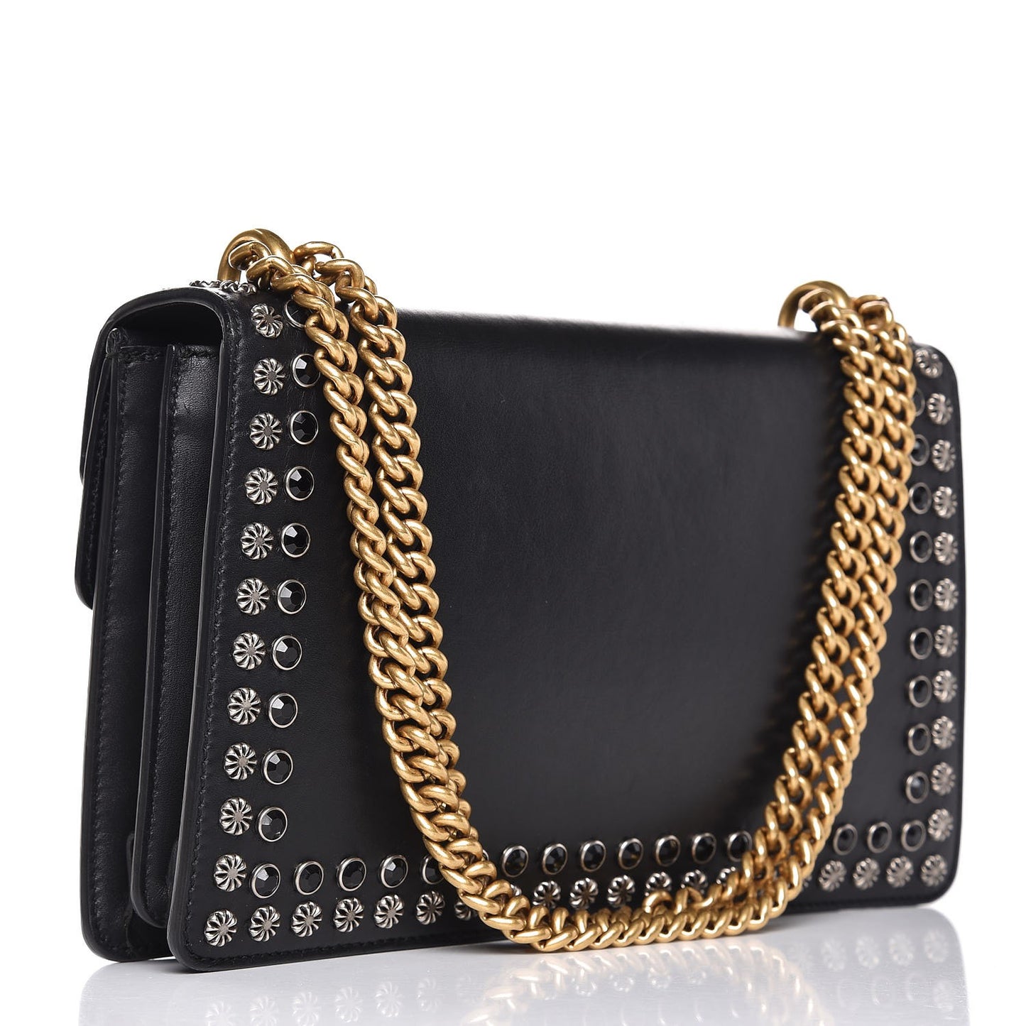Calfskin Studded Small Dionysus Shoulder Bag Black
