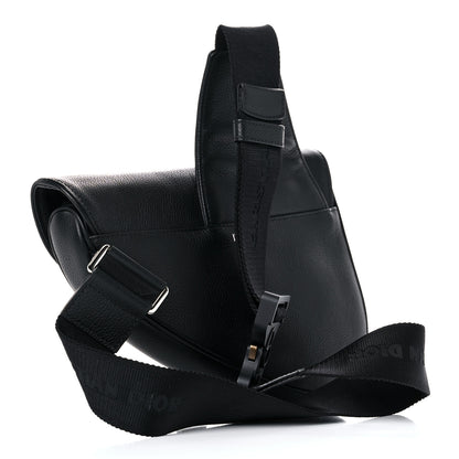 Christian Dior Grained Calfskin Kim Jones Saddle Bag Black 3 of 9