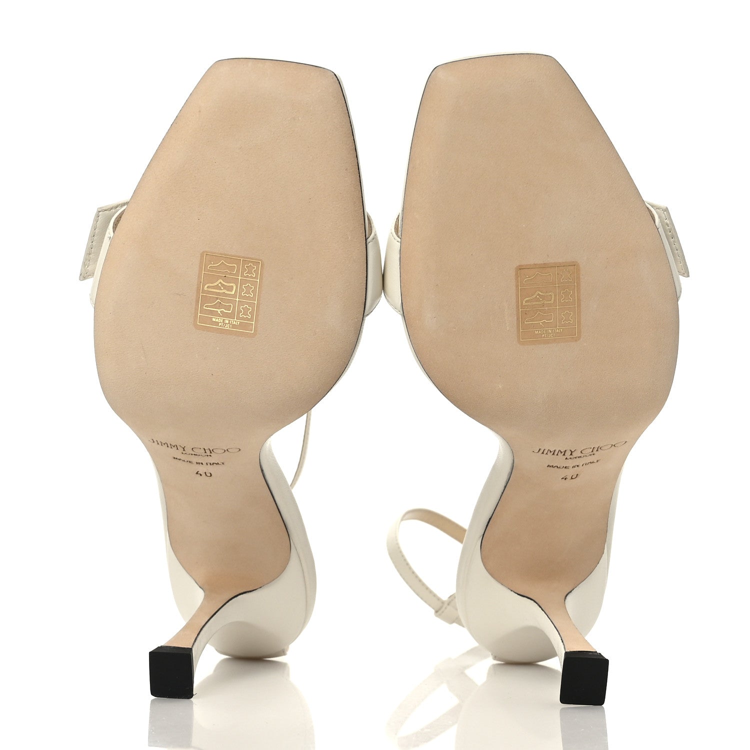 Jimmy Choo Calfskin Crystal Buckle Marsai 90 Sandals 40 White 5 of 7