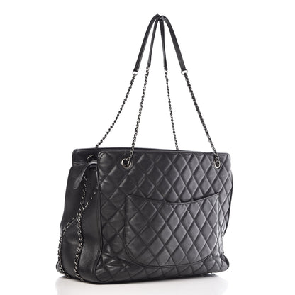 Chanel Calfskin Quilted Frame In Chain Tote Black 4 of 19