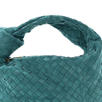 Bottega Veneta Suede Intrecciato Teen Jodie Hobo Petroleum Blue 9 of 11