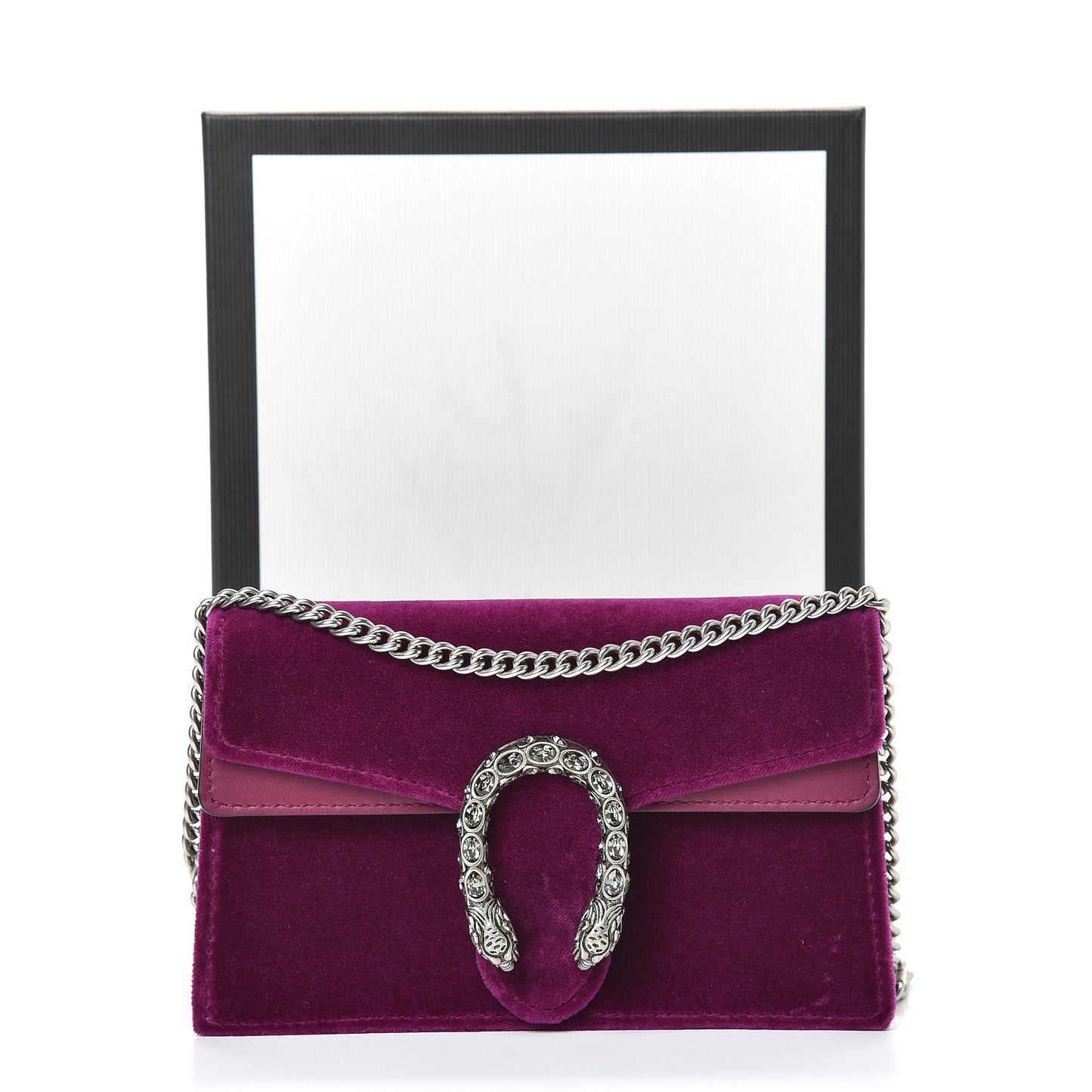 Velvet Super Mini Dionysus Shoulder Bag Fuchsia Violet Cyclamen