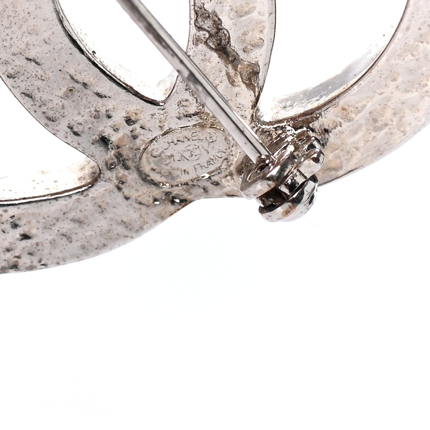 Pearl CC Brooch Pin Silver
