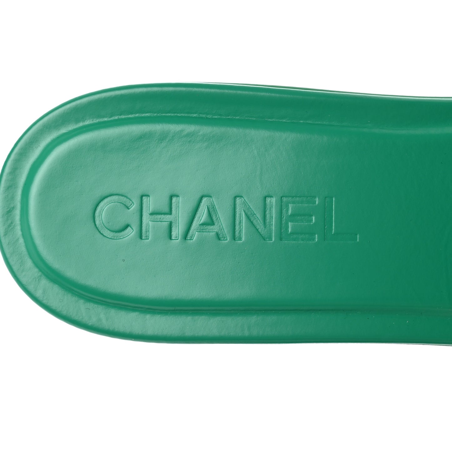 Calfskin Patent Calfskin Logo Mules 40 Green White