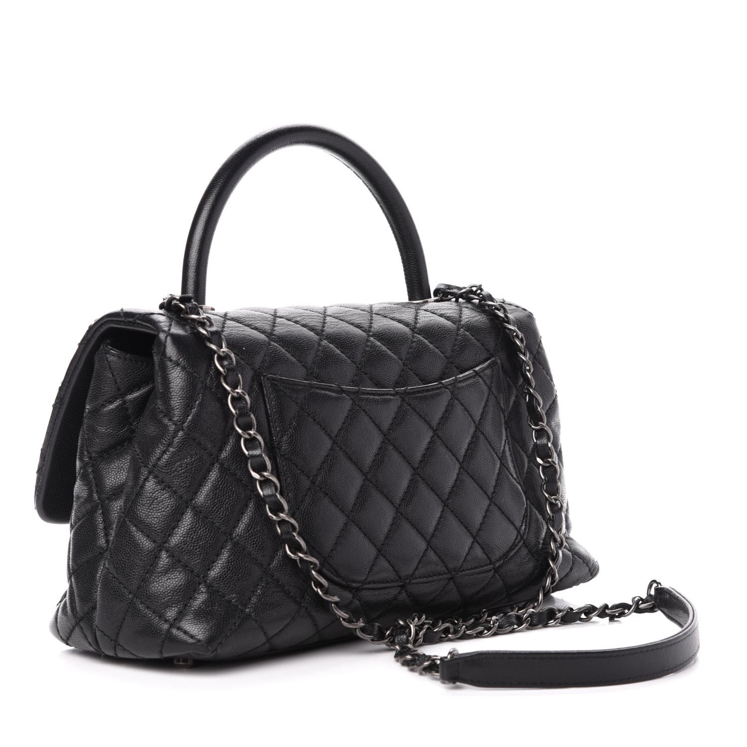 Chanel Caviar Quilted Small Coco Handle Flap Black 4 of 11