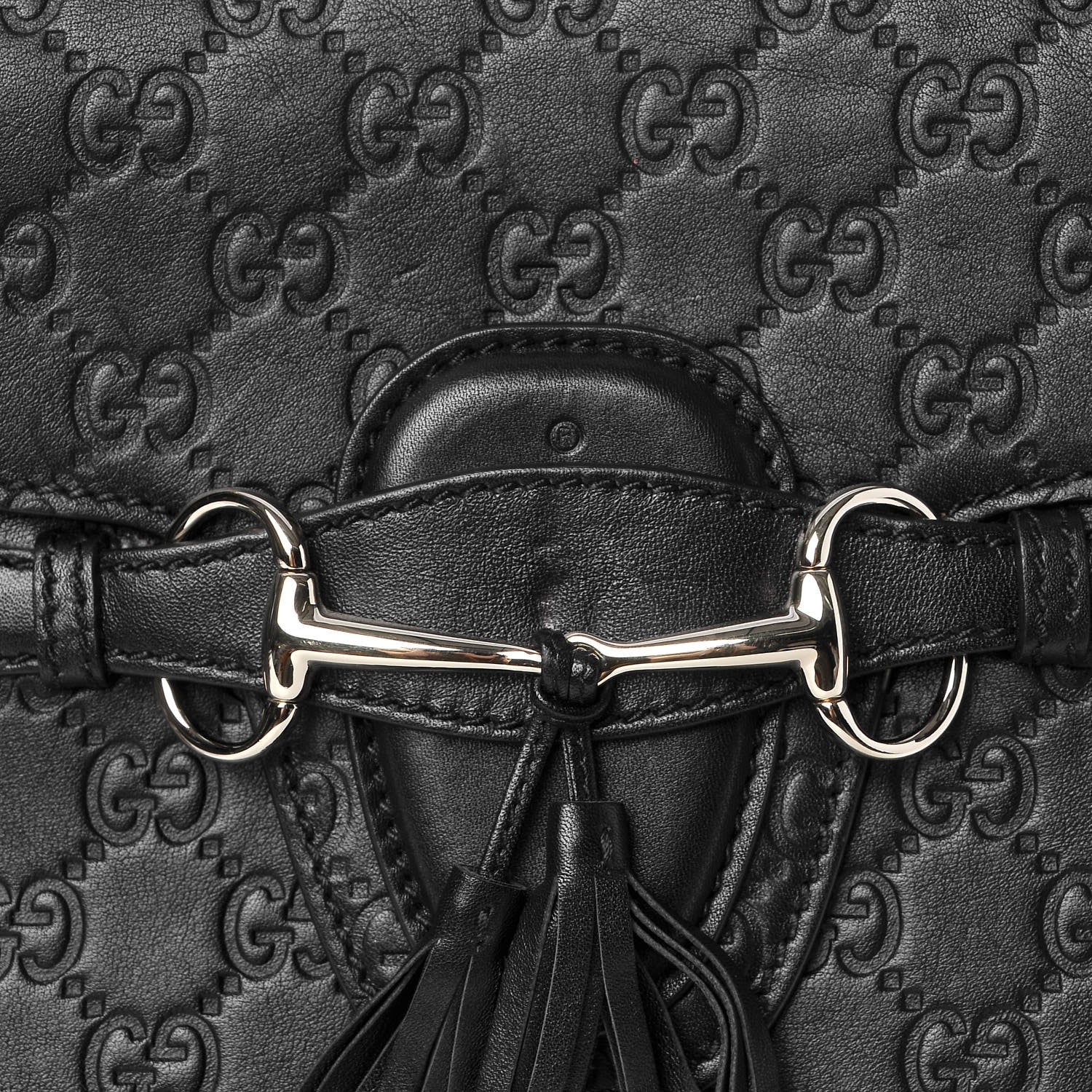 Gucci Guccissima Large Emily Chain Shoulder Bag Black 8 of 8