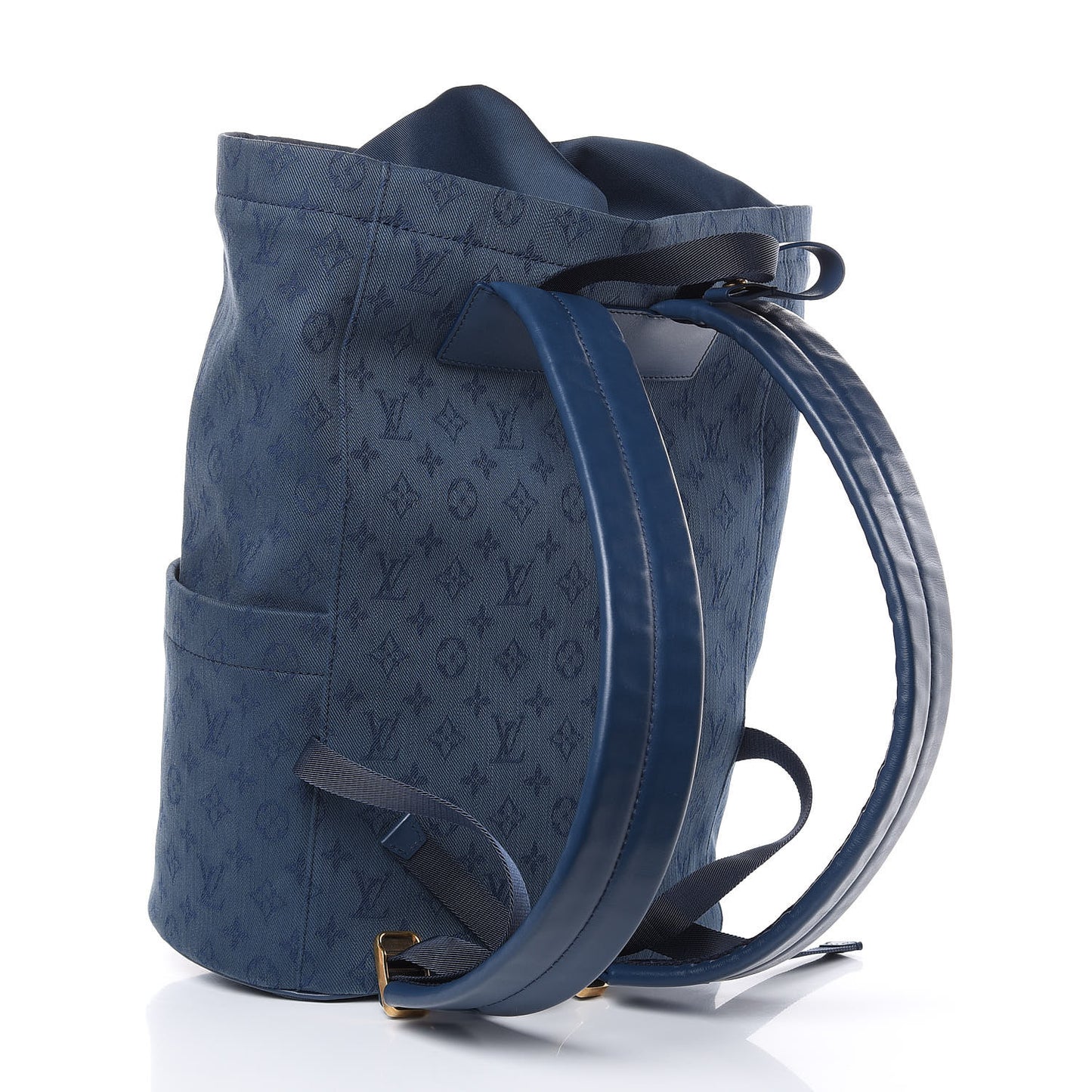 Monogram Denim Chalk Backpack Navy