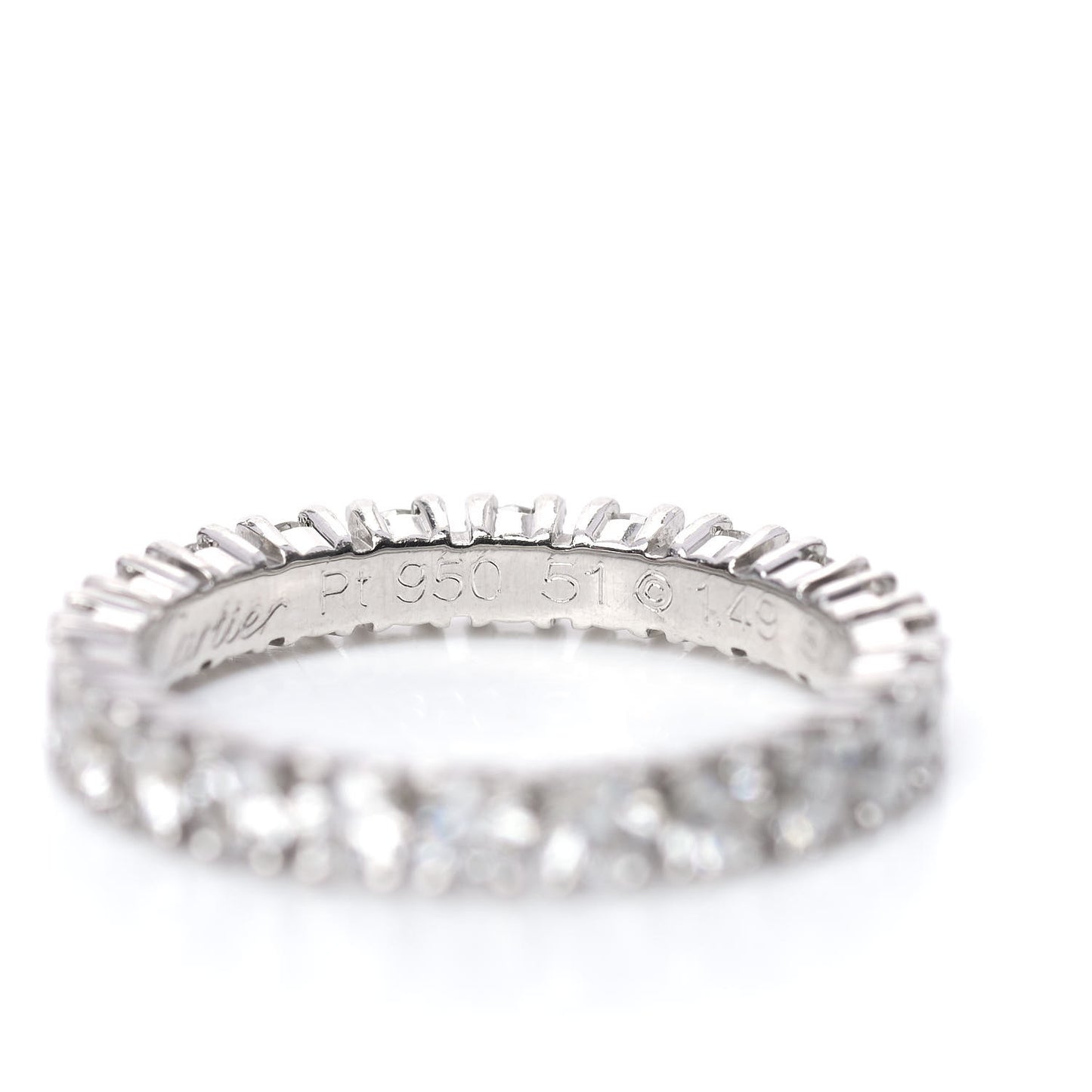 Platinum Diamond 1.49ct Destinee Wedding Band Ring 51 5.75