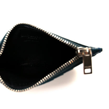 Saint Laurent Calfskin Crocodile Embossed 5 Fragments Zip Pouch Card Holder Dark Turquoise 5 of 9