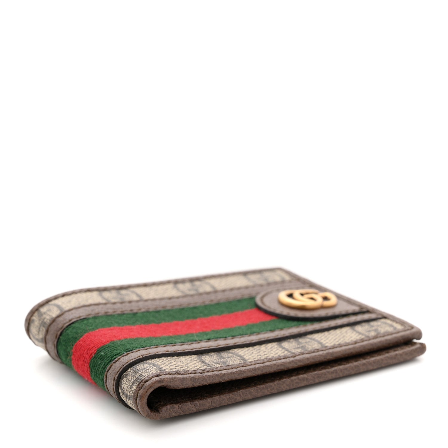 Gucci GG Supreme Monogram Web Mens Ophidia Bi-Fold Coin Wallet Beige New Acero 4 of 7
