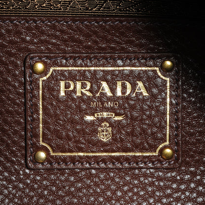 Prada Vitello Daino Zipper Hobo Bruciato 3 of 16