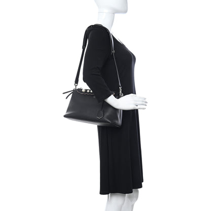 Fendi Vitello Dolce Scalloped Pearl Studded Medium By The Way Boston Bag Black 2 of 10