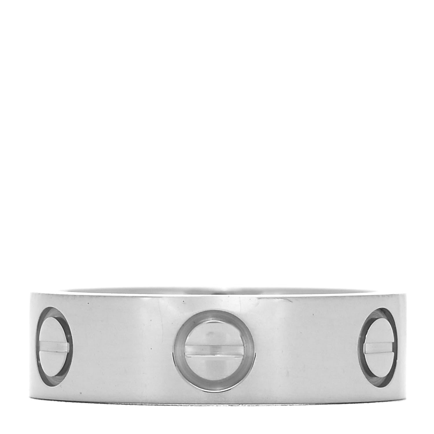 Cartier 18K White Gold 5.5mm LOVE Ring 51 5.75 3 of 4