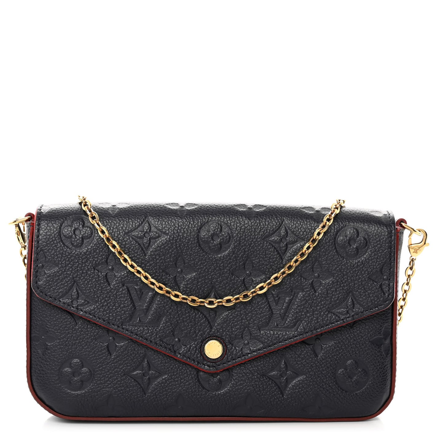 Empreinte Pochette Felicie Chain Wallet Marine Rouge