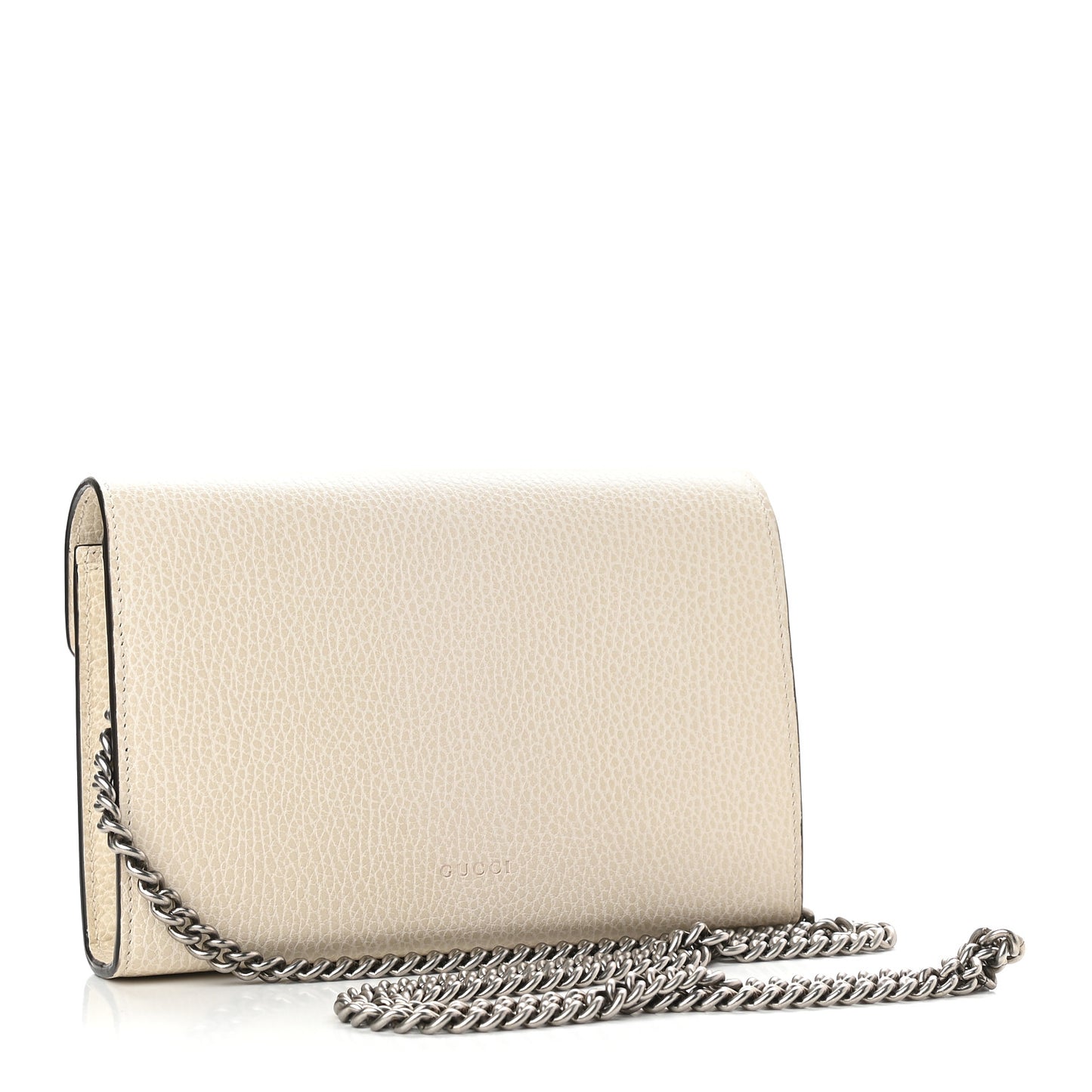 Dollar Calfskin Mini Dionysus Chain Wallet Mystic White