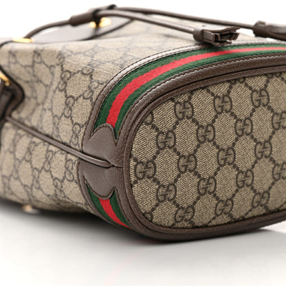 Gucci GG Supreme Monogram Web Small Ophidia Bucket Bag Brown 9 of 16