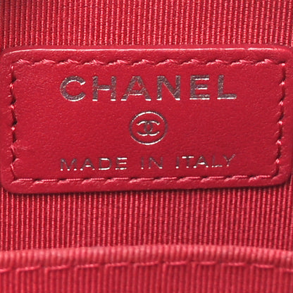 Chanel Caviar Quilted Phone Holder Wallet On Chain WOC Red 5 of 10