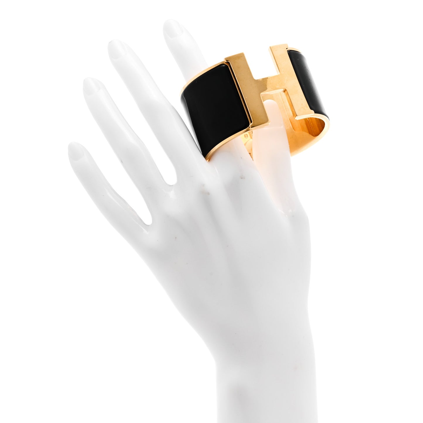 Enamel Extra Wide Clic Clac H Bracelet PM Black