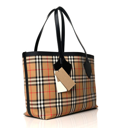 Burberry Vintage Check Medium The Giant Reversible Tote Antique Yellow Bright Red 3 of 18