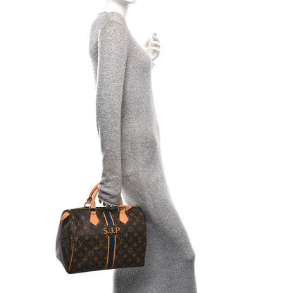 Louis Vuitton Monogram My LV Heritage Speedy 30 Blue Marine Yellow 2 of 12