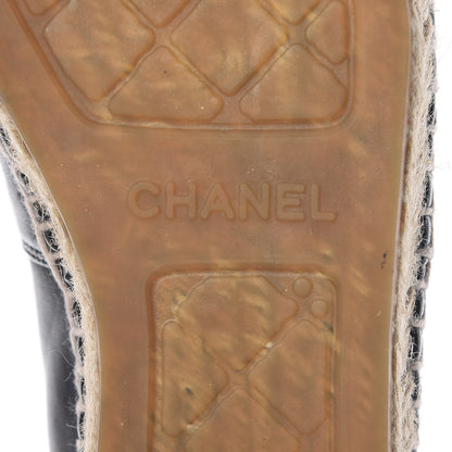 Chanel Lambskin CC Espadrilles 37 Black 9 of 12