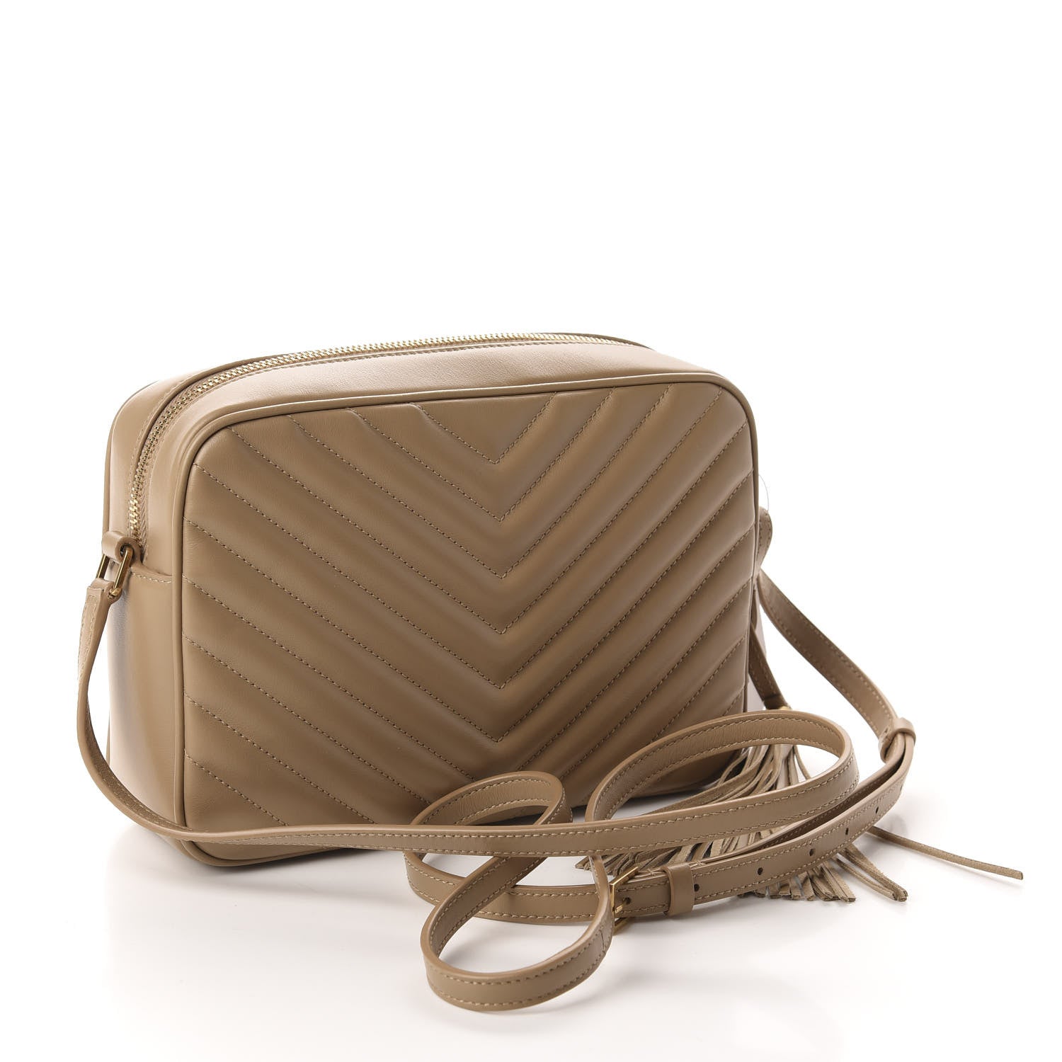 Saint Laurent Calfskin Matelasse Monogram Lou Camera Bag Dark Latte 3 of 10
