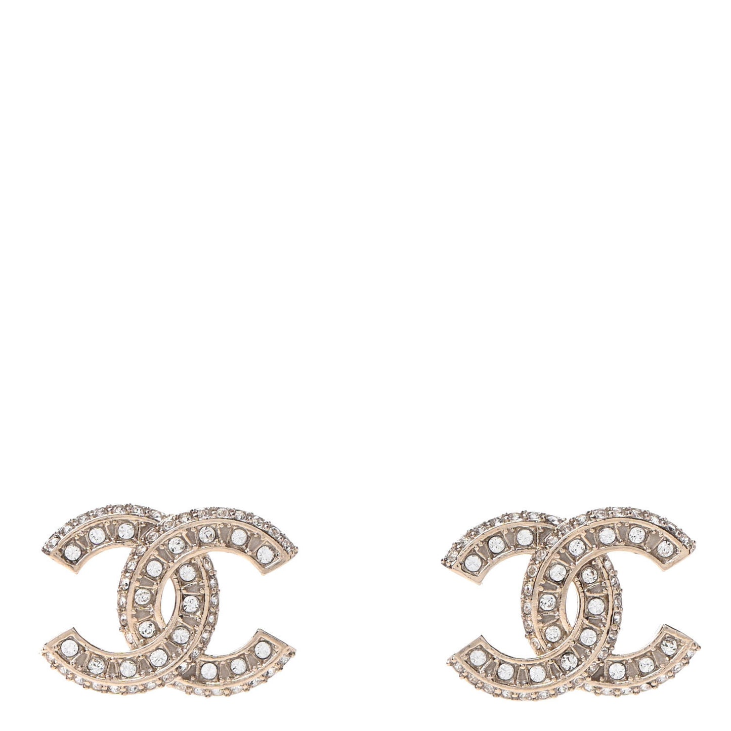 Crystal Timeless CC Earrings Light Gold