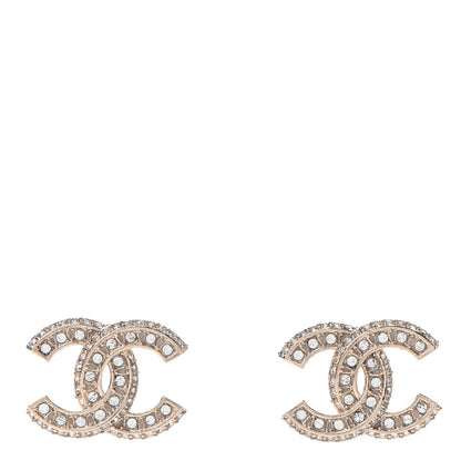 Chanel Crystal Timeless CC Earrings Light Gold 1 of 4