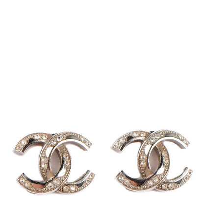 Chanel Crystal CC Earrings Silver 1 of 3