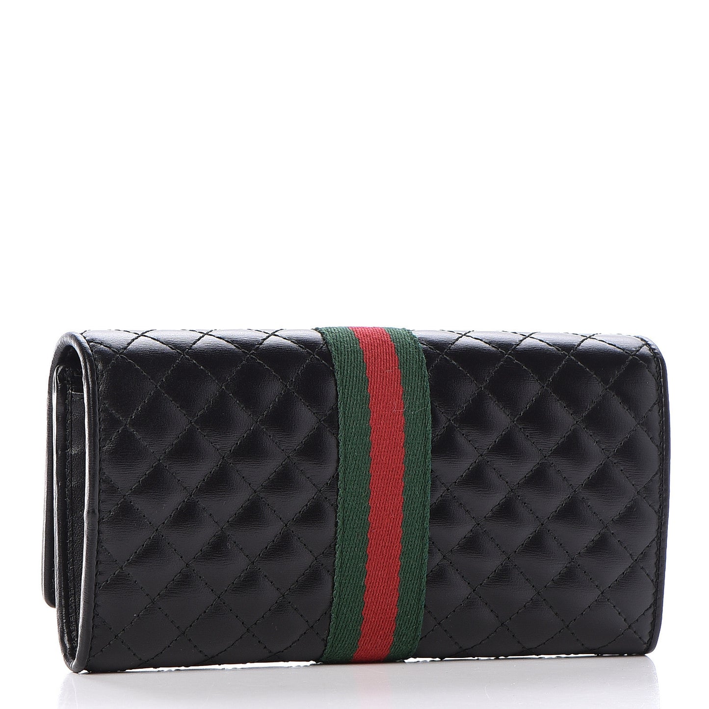 Calfskin Web Trapuntata GG Continental Wallet Black