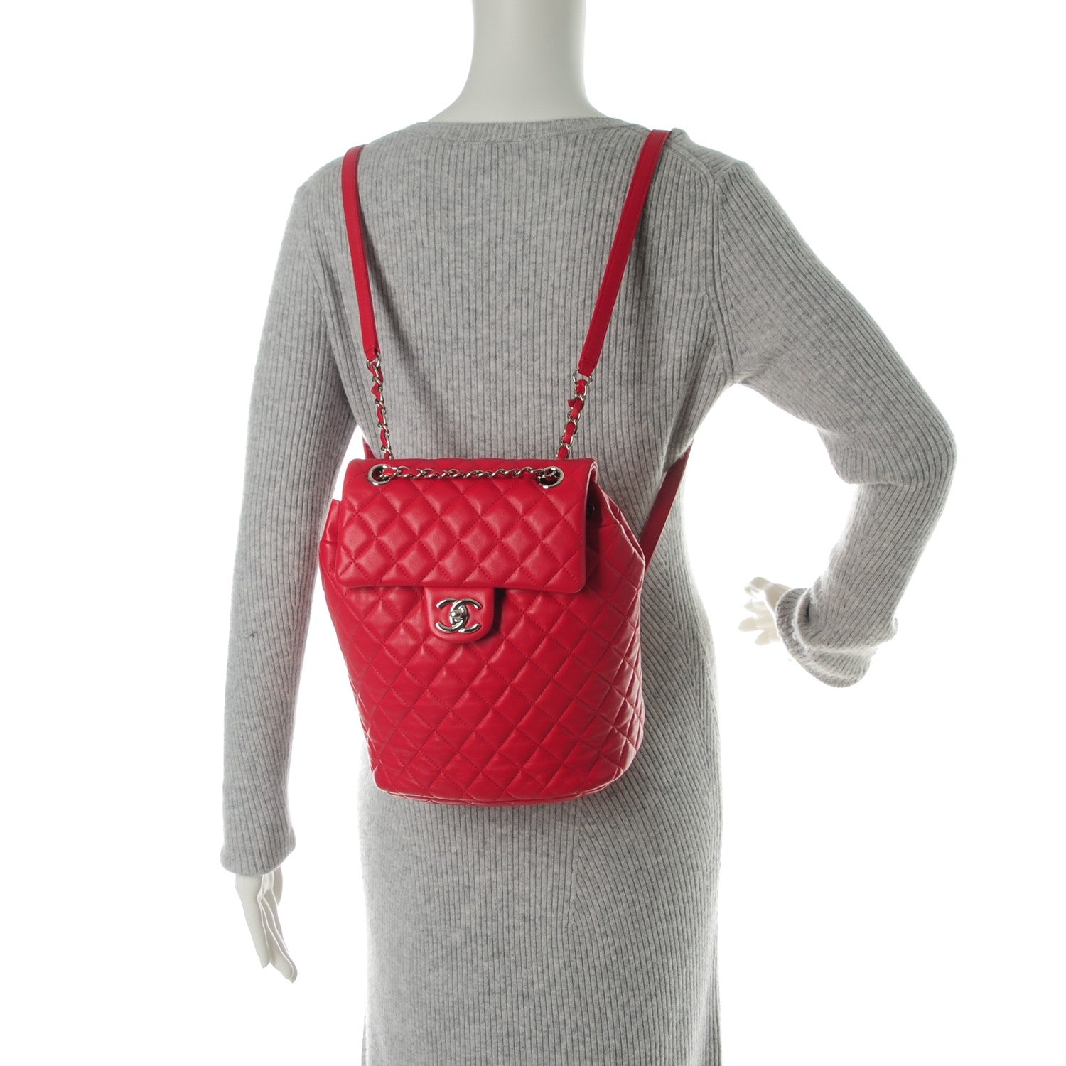 Chanel Lambskin Quilted Small Urban Spirit Backpack Red 2 of 7